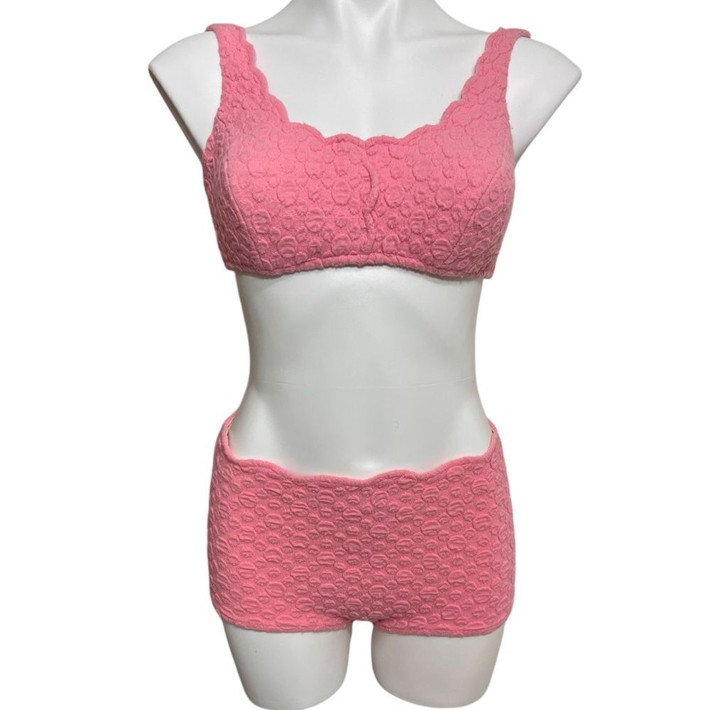 1960’s Catalina Pink 1-Piece Bikini Set Vintage Size 16